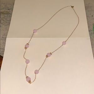 J. Crew Pink and Gold Necklace